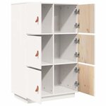 vidaXL Buffet haut Blanc 67x40x108 5 cm Bois massif de pin