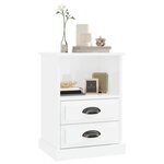 vidaXL Tables de chevet 2 Pièces blanc brillant 43x36x60 cm