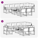 vidaXL Ensemble de canapés d'extérieur 9 pc Blanc et crème