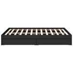 vidaXL Cadre de lit à tiroirs noir 140x190 cm bois d'ingénierie