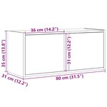 vidaXL Meuble TV mural avec lumières LED noir 80x31x35 cm