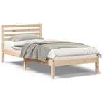 vidaXL Cadre de lit Marron 100 x 220 cm Bois massif en pin