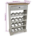 vidaXL Casier à bouteilles bois d'acajou massif 55x23x85 cm