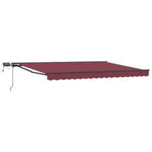 vidaXL Cadre de store manuel avec LEDs Bourgogne et Anthracite 4 × 3 m
