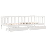 vidaXL Lit de jour et tiroirs sans matelas blanc 80x200 cm bois massif