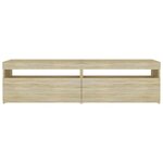 vidaXL Meubles TV 2 Pièces avec lumières LED Chêne sonoma 75x35x40 cm