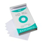 Étui de 100 fiches bristol quadrillé 5x5 perforé 100x150mm Blanc EXACOMPTA