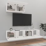 vidaXL Ensemble de meubles TV 3 Pièces Blanc Bois d'ingénierie