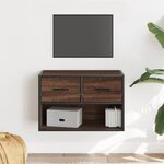 vidaXL Meuble TV chêne brun 60x31x39 5 cm bois d'ingénierie et métal