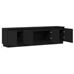 Meuble TV vidaXL avec LED en chêne noir 180x38x49 cm en bois d'ingénierie