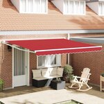 vidaXL Auvent Rétractable Rouge 400 × 300 cm Polyester