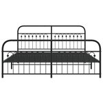 vidaXL Cadre de lit métal avec tête de lit/pied de lit noir 183x203 cm