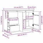vidaXL Buffet avec tiroir Chêne brun 111 x 34 x 75 cm Pin massif