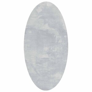 vidaXL Tapis de surface ovale HUARTE Gris 80 x 150 cm 100  Polyester