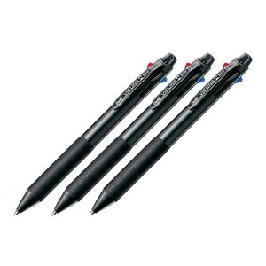 Stylo Bille Rétractable 4 couleurs VICUNA C4 Clip Noir x 3 PENTEL