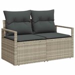 vidaXL Ensemble de canapé de jardin 5 Pièces Gris clair 100 x 55 x 73 cm