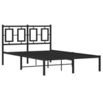 vidaXL Cadre de lit métal sans matelas avec tête de lit noir 120x190cm