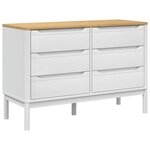 vidaXL Commode FLORO blanc bois de pin massif