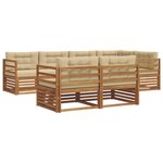 vidaXL Ensemble de canapés d'extérieur 7 Pièces Naturel et Beige