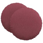 vidaXL Coussins de siège 2 pc Tissu Bordeaux Ø80 x 29 cm