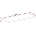 vidaXL Dessus de table 80x30x2 5 cm bord vif bois massif manguier brut