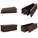 vidaXL Banc de rangement pliable Marron PVC