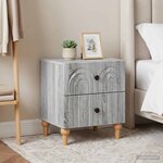 vidaXL Cabinet de chevet 2 pc Sonoma gris 43 x 34 5 x 48 cm