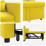 vidaXL Canapé Lit Simple Jaune 90 x 165 x 87 cm Velours