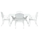 vidaXL Ensemble de salle à manger de jardin de 5 pièces en aluminium blanc