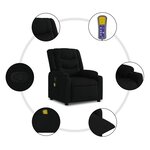 vidaXL Fauteuil de massage inclinable noir tissu