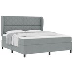 vidaXL Lit à ressorts avec matelas Gris clair 180 x 200 cm tissu