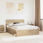 vidaXL Cadre de lit Chêne Sonoma 150 x 200 cm Pin massif