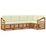 vidaXL Ensemble de canapés d'extérieur 5 pc Naturel et Crème Polyester