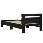 vidaXL Cadre de lit avec tête de lit et lumières LED noir 75x190 cm