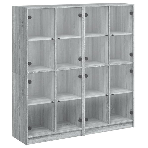 vidaXL Bibliothèque avec portes sonoma gris 136x37x142 cm