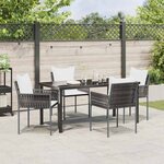 vidaXL Ensemble de salle à manger pour jardin 5 Pièces Marron Poly rotin