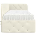 vidaXL Cadre de lit d'angle avec matelas Crème 80 x 200 cm Velours