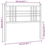 vidaXL Tête de lit métal noir 107 cm