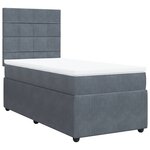 vidaXL Sommier à lattes de lit et matelas Gris foncé 90x190 cm Velours