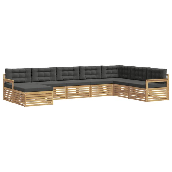vidaXL Ensemble de canapés d'extérieur 8 pc Blanc et anthracite