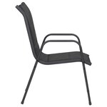 vidaXL Chaises de jardin lot de 2 Acier et textilène Noir
