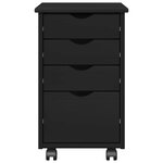vidaXL Cabinet roulant avec roue Noir 34 x 39 x 56 cm Pin massif