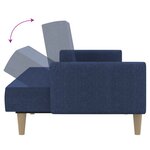 vidaXL Canapé-lit à 2 places bleu tissu