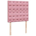 vidaXL Sommier à lattes de lit avec matelas Rose 90x190 cm Velours