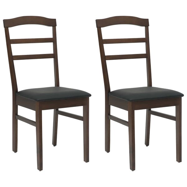 vidaXL Chaise de salle à manger 2 Pièces Marron clair et noir