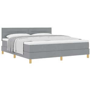 vidaXL Lit à ressorts avec coussin Gris clair 180 x 200 cm tissu