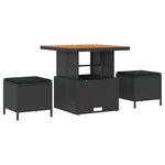 Ensemble de Canapé de Jardin 13 Pièces avec Coussins Noir Rattan Acacia