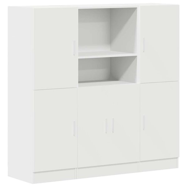 vidaXL Ensemble d'armoires de cuisine 3 Pièces blanc bois d'ingénierie
