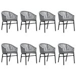 vidaXL Ensemble à manger de jardin 9 Pièces Gris