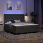 vidaXL Lit à ressorts avec matelas Gris 140 x 200 cm tissu